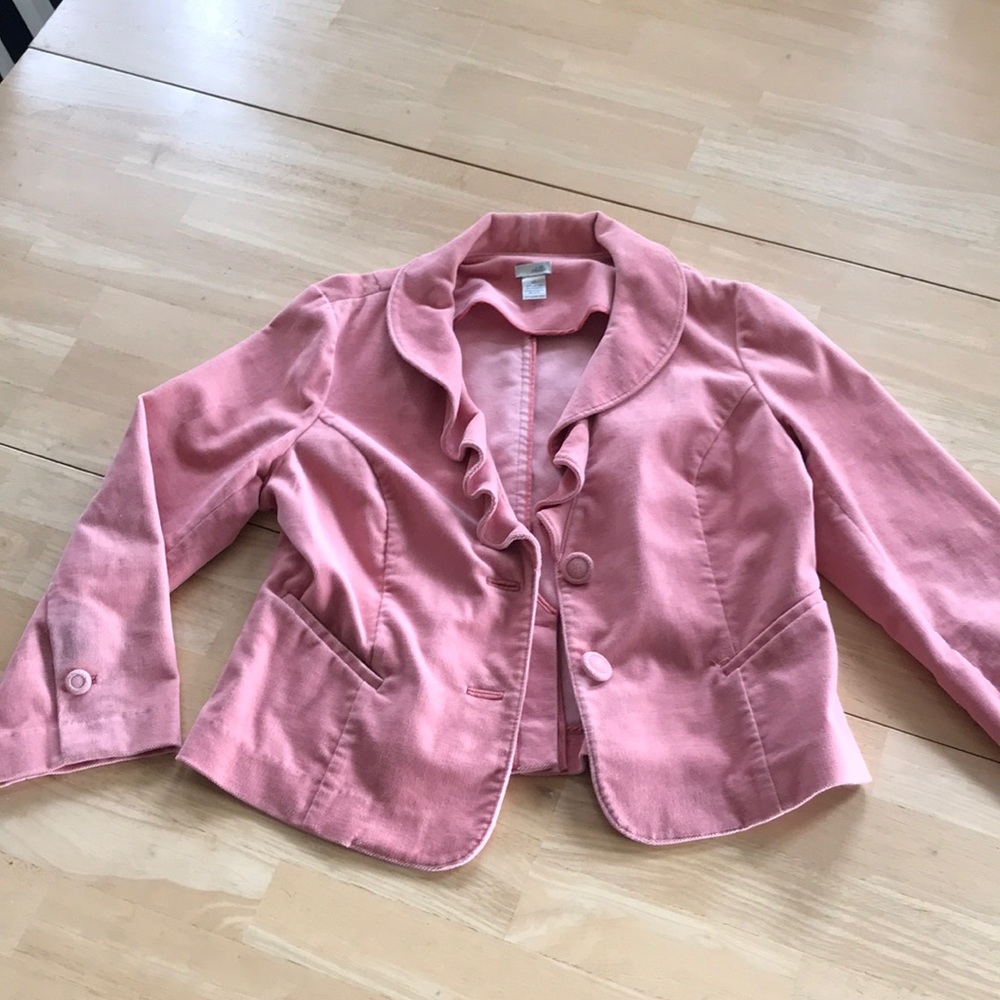 Anthropologie Odille dusty pink velvet jacket 12